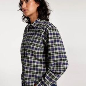 Alpine Design Tartan Shirt in Blue, Green, and White